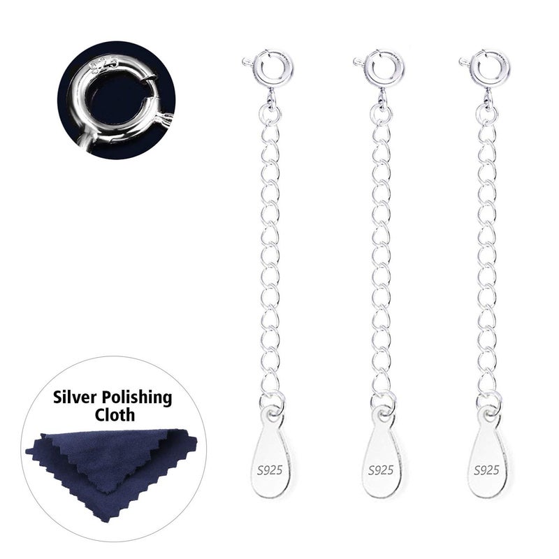 ALEXCRAFT Sterling Silver Bracelet Extender Necklace Extension Chains for Jewelry Making(2 inch) - Image 1